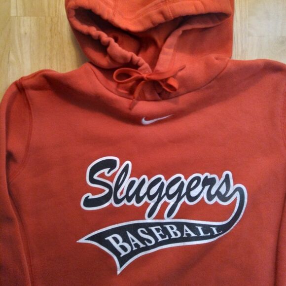 Vintage Nike Center Swoosh Baseball Sluggers Hoodie Sweatshirt - Picture 1 of 9